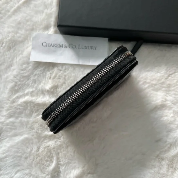 NEW🖤REV Chanel Classic Black Zipped Caviar Card Holder Wallet silver hardware. - Picture 3 of 7